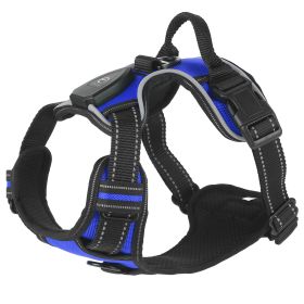 Light Up Dog Harness Rechargeable LED Dog Harness No Pull Lighted Dog Vest with Handle for Small/Medium/Large Dogs (Option: DogHarnessDarkBlueXL)