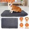 Dog Bed Soft Plush Cushion Cozy Warm Pet Crate Mat Dog Carpet Mattress with Long Plush for S/M Dogs