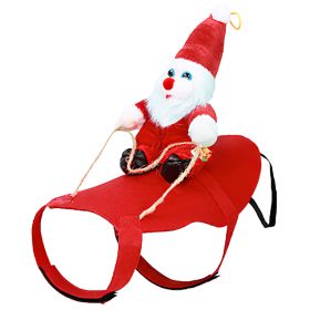 Pet Christmas Costumes Red Winter Coat for Dog Riding Santa Claus with Bell Clothes New Year Outfit Cosplay Costumes Party Dress Up For Cats (Option: PetClothesS)