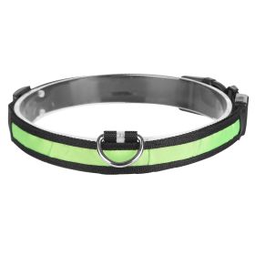LED Dog Collar USB Rechargeable Adjustable Dog Safety Collar Night Safety Flashing Luminous Light up Collar (Option: DogCollarLGreen)