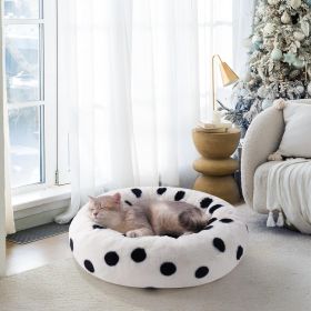 MEWOOFUN Donut Cat Bed For Indoor Cats - 23 Inch Round Washable Pet Bed With Non-Slip Bottom, Plush Fluffy Small Dog Bed For Puppies & Kittens, B (Option: WP159)