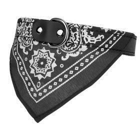 Adjustable Bandana Leather Pet Collar Triangle Scarf (Option: DogBandanaCollarBlackL)