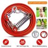 29.5FT Dog Tie Out Cable Long Dog Leash Chew Proof Lead Dog Chain with Durable Spring 360° Rotatable Clips PVC Case for Outside Yard Caming