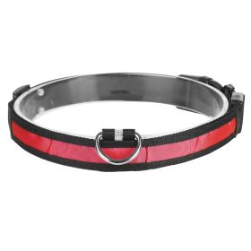 LED Dog Collar USB Rechargeable Adjustable Dog Safety Collar Night Safety Flashing Luminous Light up Collar (Option: DogCollarLRed)