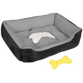 Pet Dog Bed Soft Warm Fleece Puppy Cat Bed Dog Cozy Nest Sofa Bed Cushion Mat For S/M Dog (Option: PetBedBlackXL)